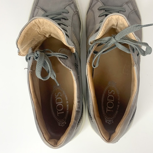 TOD’sGenuine Leather Grey High Top Fashion Sneaker in a size 10 - Picture 8 of 13